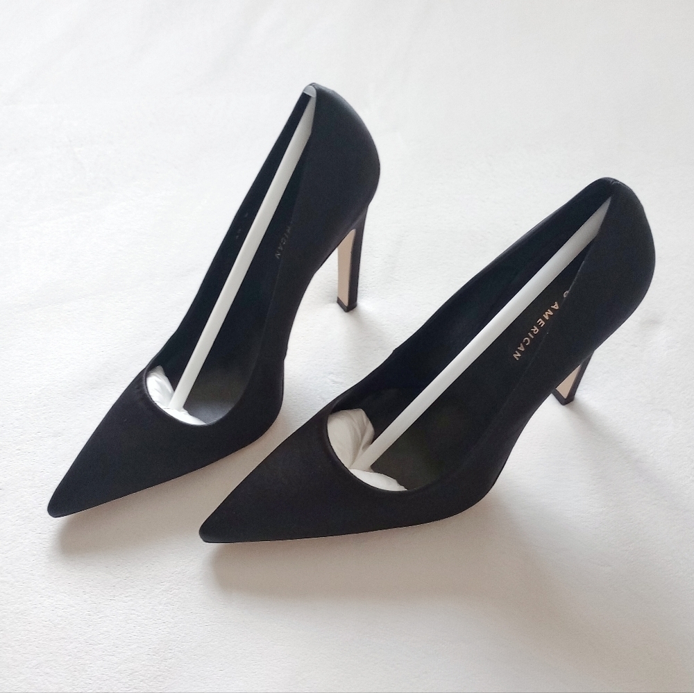 Good American▪️The Icon Black Satin Heels
